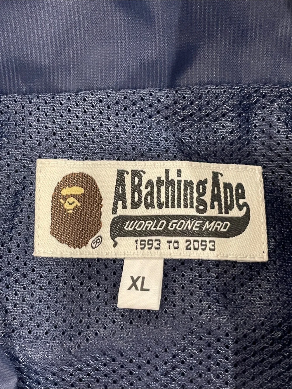 Men's Navy Windbreaker Jacket with Signature Ape Head